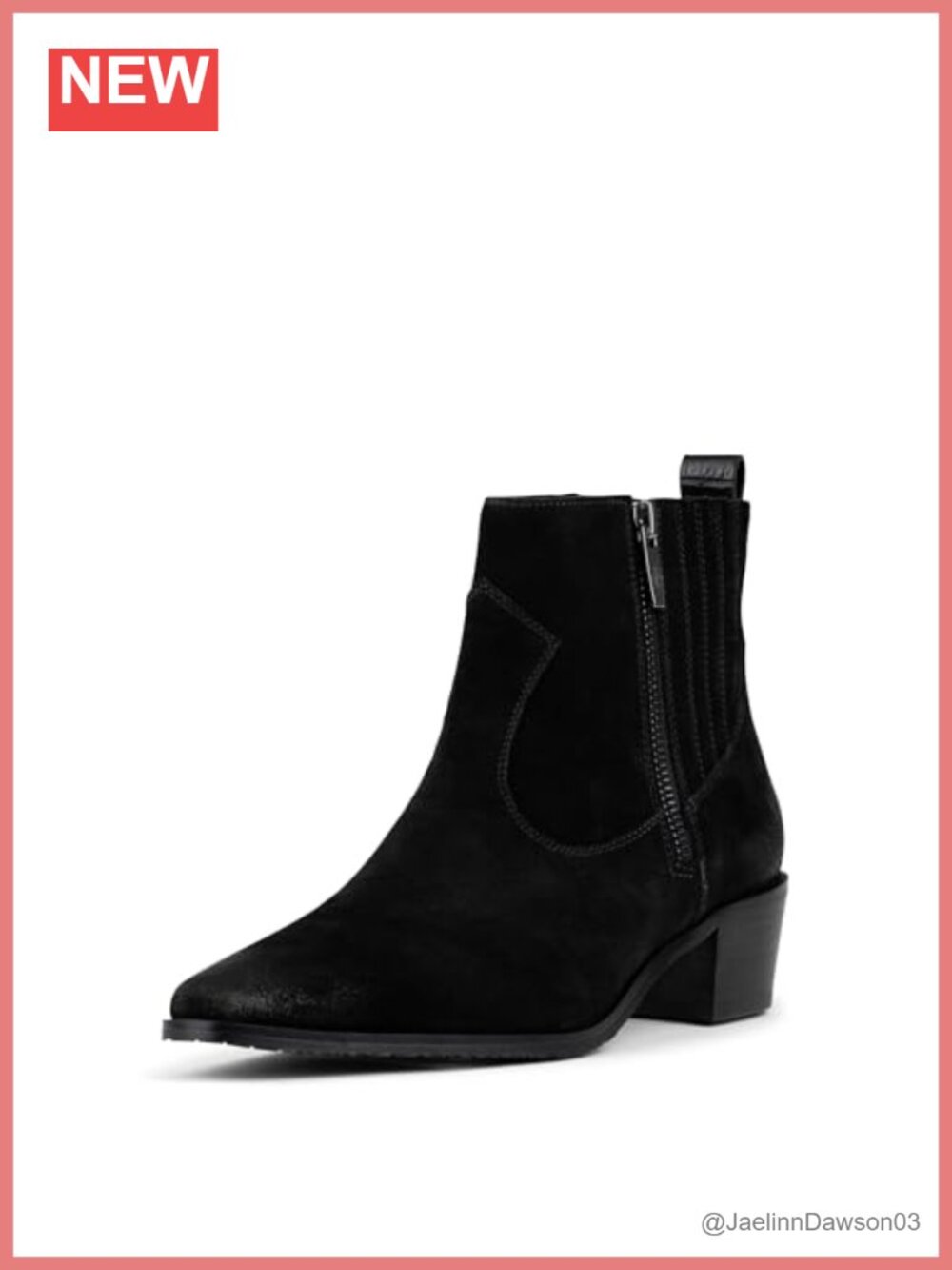 Donald Pliner Women's Suede Ankle Booties, Stacked Block Heel, Zip Closure,